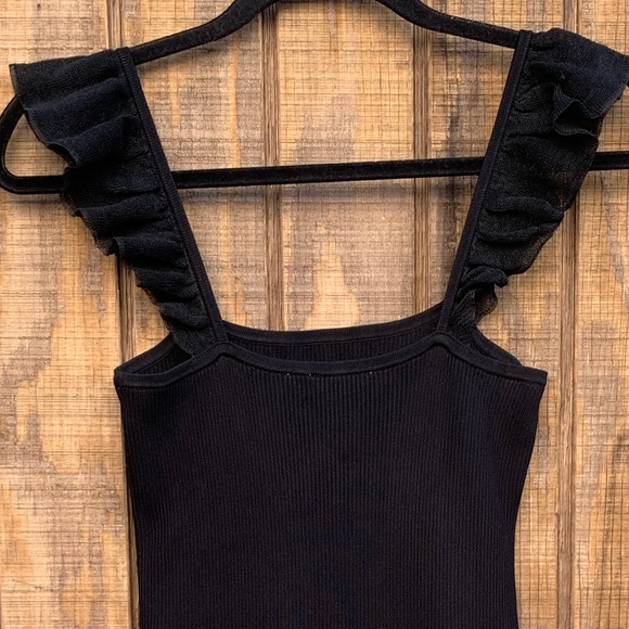 Sandro Paris Black Laurana Knit Ruffle Dress - Picture 15 of 16